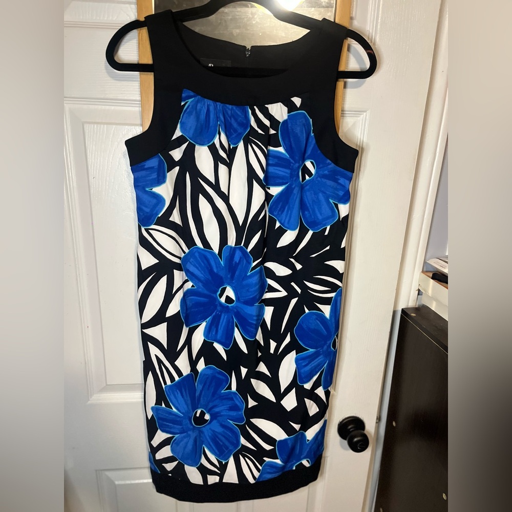 2 for $25 - AB Studio - Blue Floral Mini/Cocktail Dress, Sleeveless, Size 6.